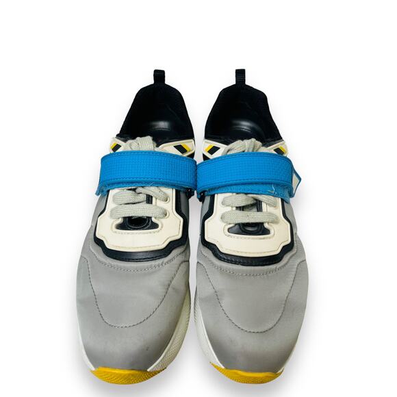 PRADA Sport Grey Nylon And Rubber Strap Lace Up Sneakers Size EU 38.5 US 8. - Picture 3 of 8